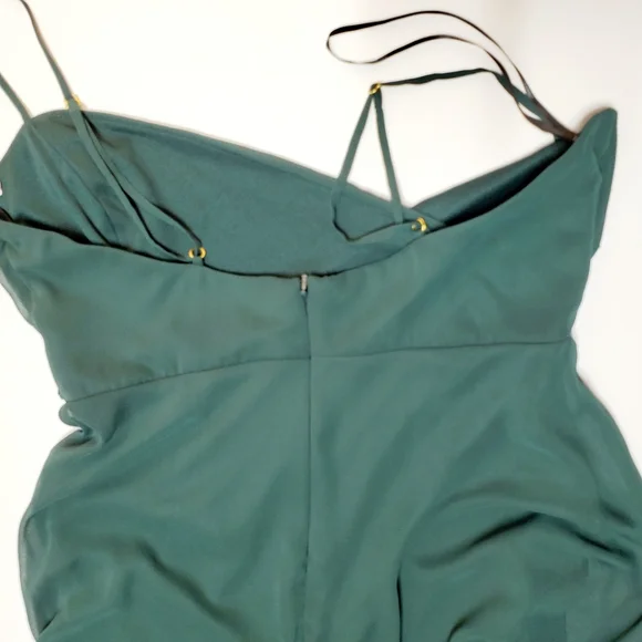 NWT Lovely Adjustable Strap Wrap Bodice Maxi Dress Evergreen Sz 10 - Picture 10 of 15